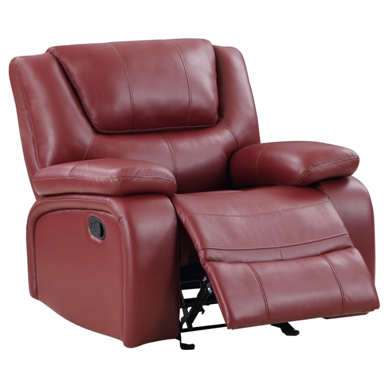Camila Upholstered Reclining Chair in Deep Red by Coaster - COA-610243
