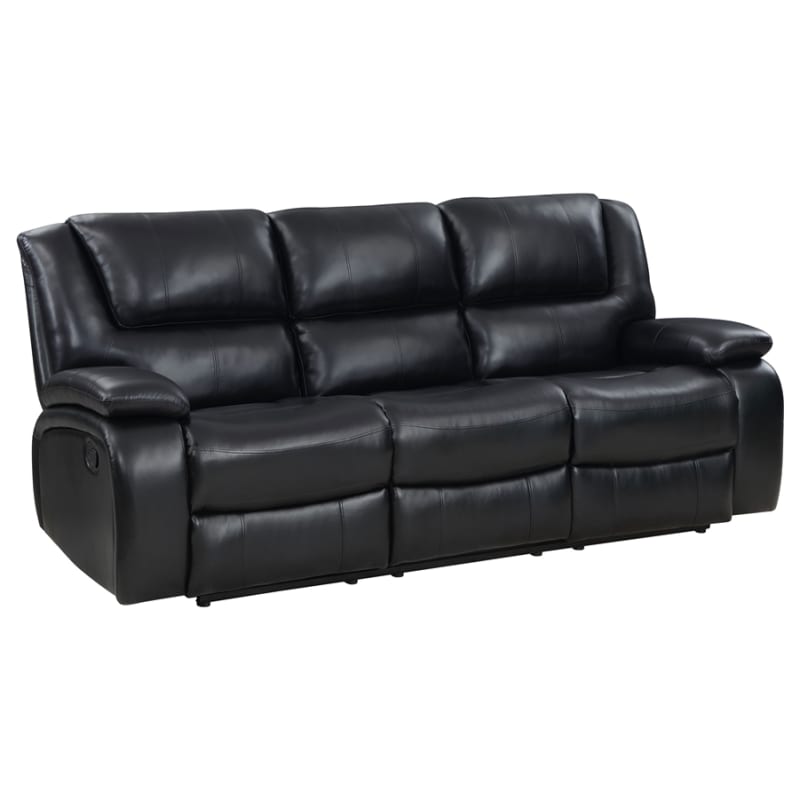 Camila Upholstered Motion Reclining Sofa in Black by Coaster - COA-610244