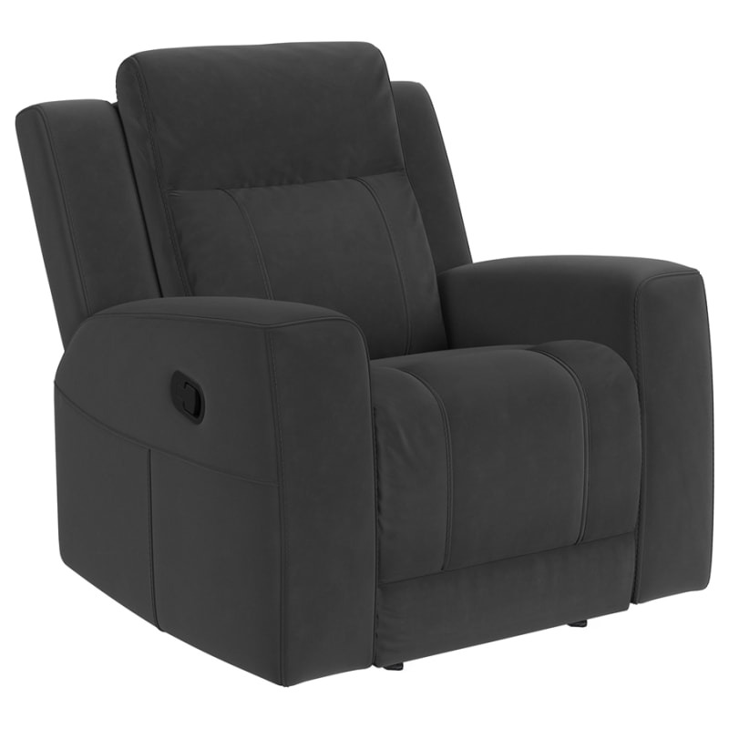 Brentwood Upholstered Reclining Chair in Charcoal by Coaster - COA-610286
