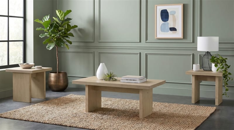 Decker 3 Piece Cocktail Table Set in Natural Oak Finish by Coaster - 706468-S3
