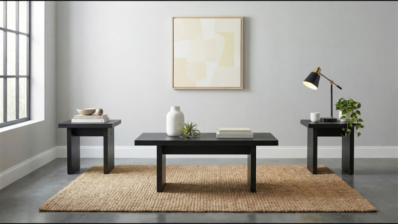 Decker 3 Piece Cocktail Table Set in Black Finish by Coaster - 706478-S3