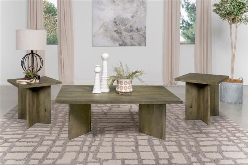 Andando 3 Piece Coffee Table Set in Mango Brown Finish by Coaster - COA-708498
