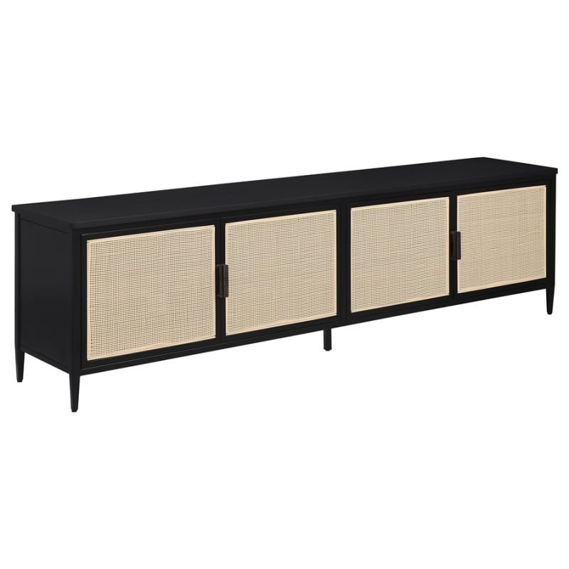 Amherst 78"Inch 4-Door Metal TV Stand in Natural and Black Finish by Coaster - COA-710035