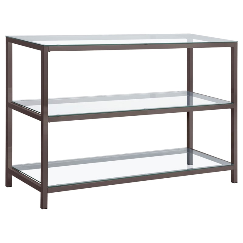 Trini 2-Shelf Glass Top Console Table in Clear and Black Nickle Finish by Coaster - COA-720229