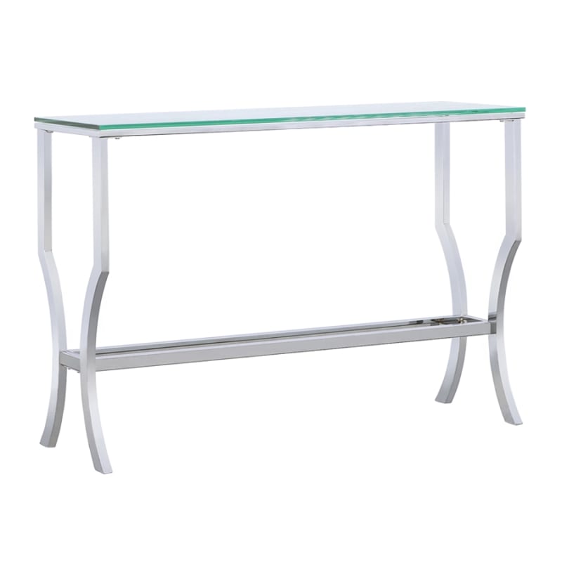 Saide Rectangular Glass Top Console Table in Mirror and Chrome Finish by Coaster - COA-720339