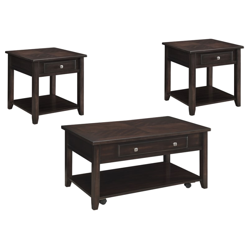 Bradford 3 Piece Lift Top Coffee Table Set in Walnut Finish by Coaster - COA-721038