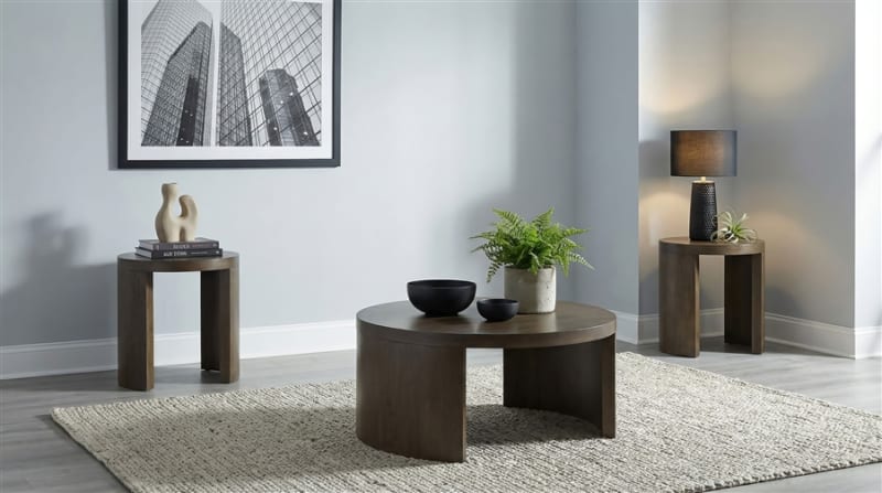 Sweeney 3 Piece Cocktail Table Set in Dark Walnut Finish by Coaster - 722838-S3