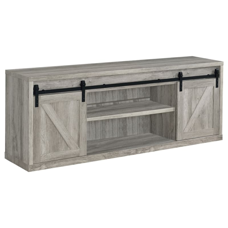 Brockton 71"Inch 2-Dawer Wood TV Stand in Grey Driftwood Finish by Coaster - COA-723263