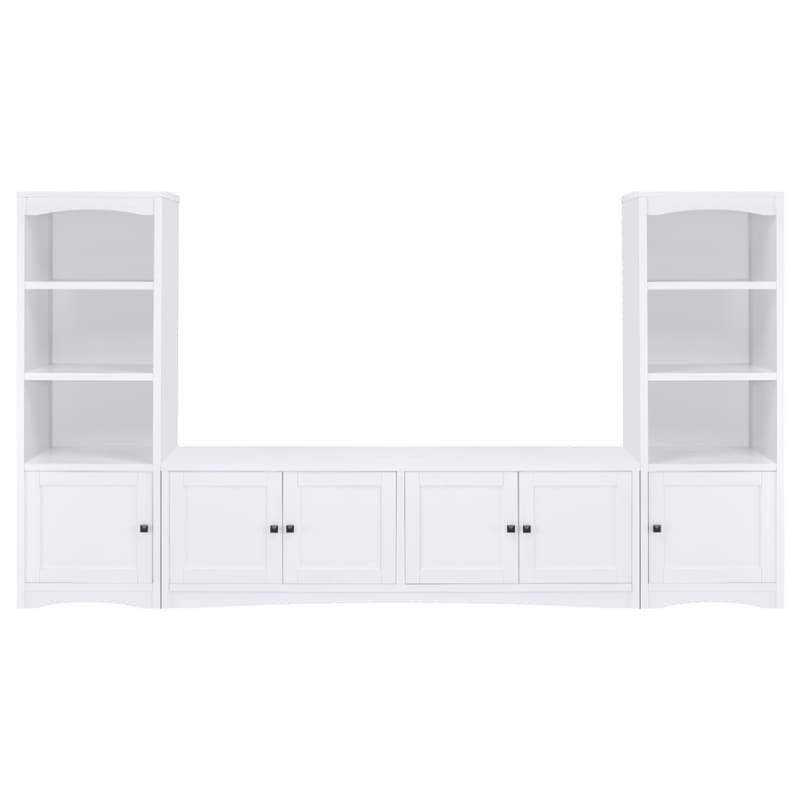 Laughlin 78"Inch 3-Piece TV Stand Entertainment Center in White Finish by Coaster - COA-724113-3