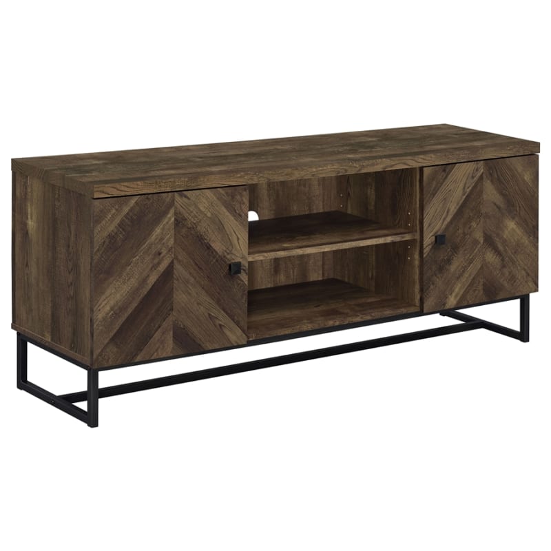 Myles 60"Inch 2-Door Wood TV Stand in Rustic Oak Finish by Coaster - COA-736052