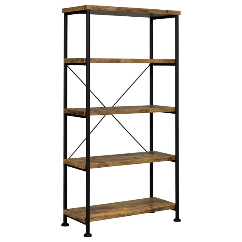 Analiese 63-Inch 4-Shelf Bookshelf in Rustic Nutmeg Finish by Coaster - COA-801542