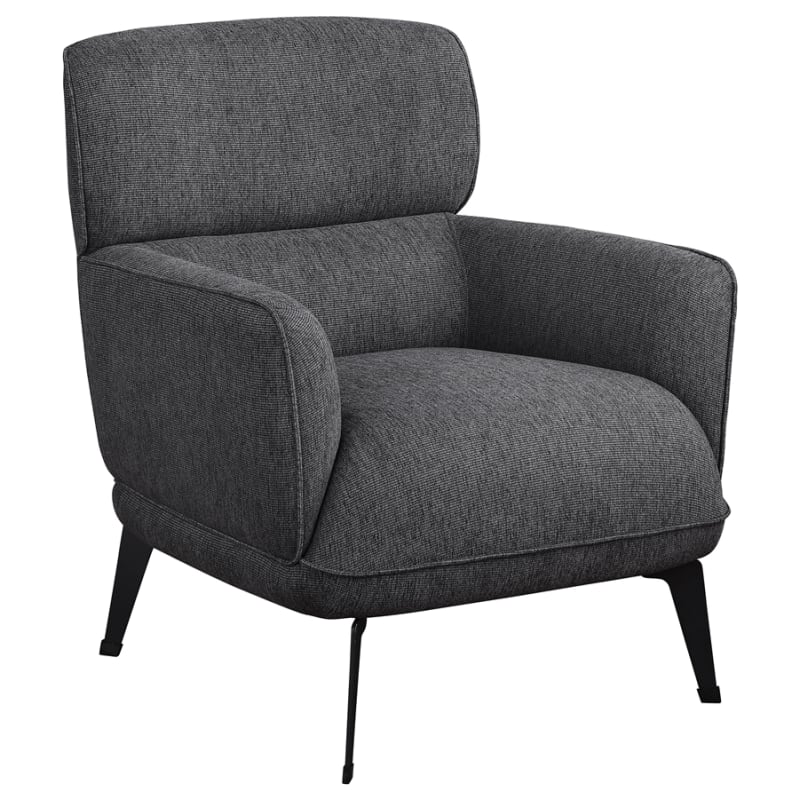 Andrea Upholstered Crecent Arm Accent Chair in Grey Fabric and Black by Coaster - COA-903082