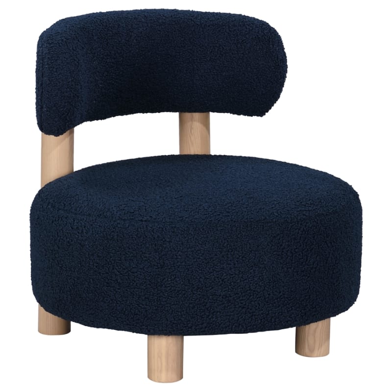 Zonie Boucle Upholstered Barrel Back Accent Chair in Blue and Natural by Coaster - COA-903168