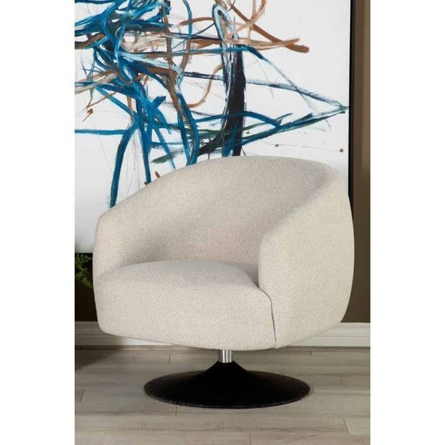 Swivel Accent Chair in Beige Fabric by Coaster - 905739