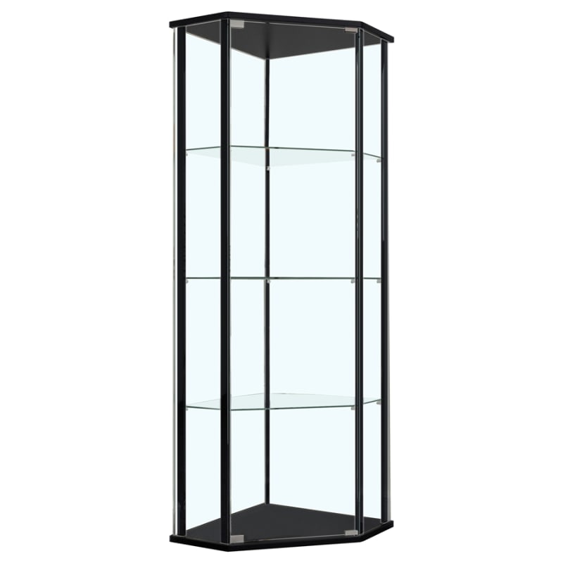Zenobia 4-Shelf Curio Cabinet Display Case in Black Finish by Coaster - COA-953234