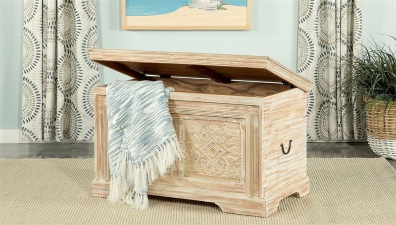 Storage Trunk in White Washed Finish by Coaster - 959554