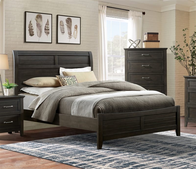 Alaina Bed in Walnut Finish by Furniture of America - FOA-7916-B