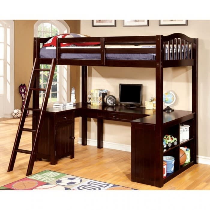 Furniture Of America Dutton Twin Loft Bed With Workstation - Thumbnail 3