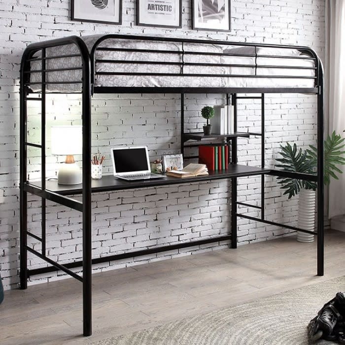 Opal Twin Loft Bed in Black Finish by Furniture of America - FOA-CM-BK938BK