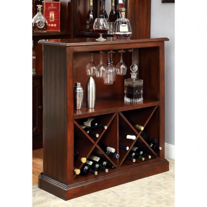 Voltaire Bar Table in Dark Cherry Finish by Furniture of America - FOA-CM-CR142BT