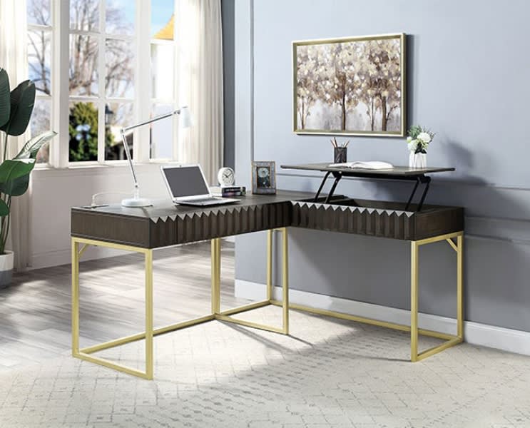 Freiburg Executive Home Office Desk in Walnut Finish by Furniture of America - FOA-CM-DK406WN