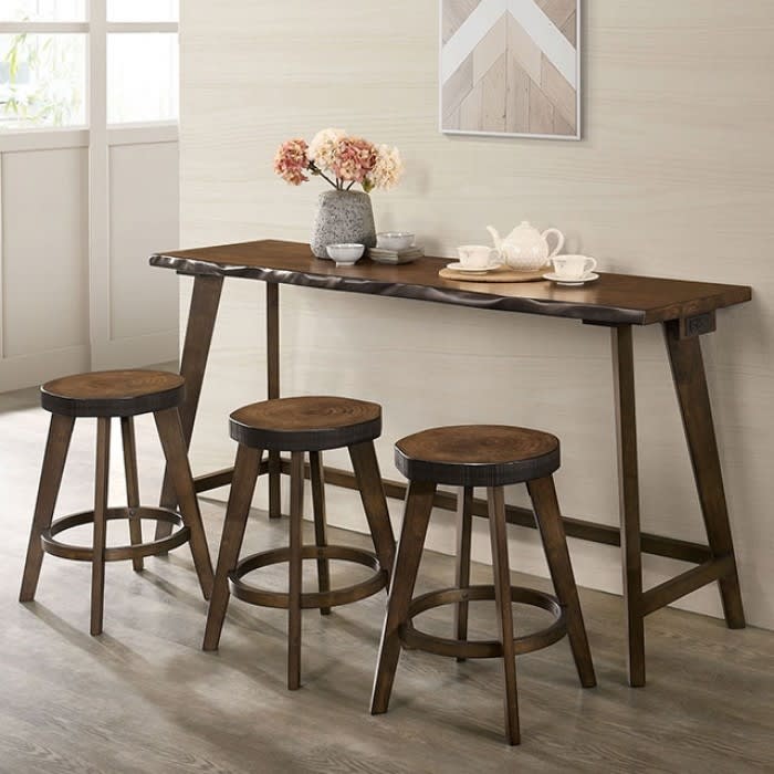 Missoula 4 Piece Counter Height Dining Set in Walnut Finish by Furniture of America - FOA-CM3129PT-4PK