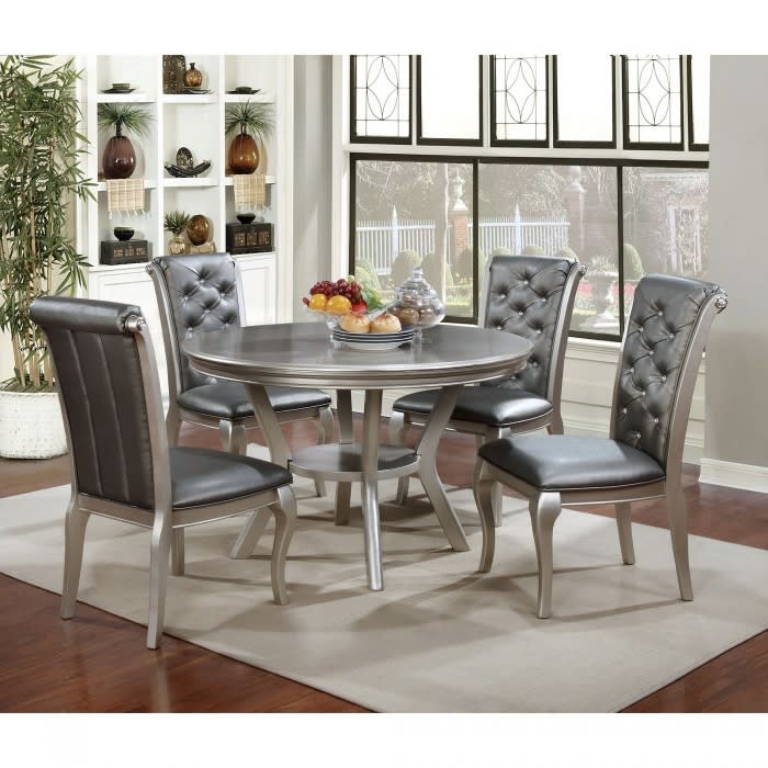 Amina 5 Piece Round Table Dining Room Set by Furniture of America - FOA-CM3219RT