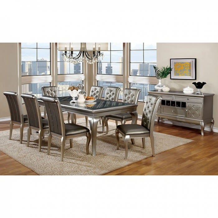 Amina 7 Piece 84" Dining Room Set by Furniture of America - FOA-CM3219T