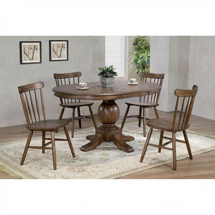 August 5 Piece Dining Room Set in Light Oak Finish by Furniture of ...