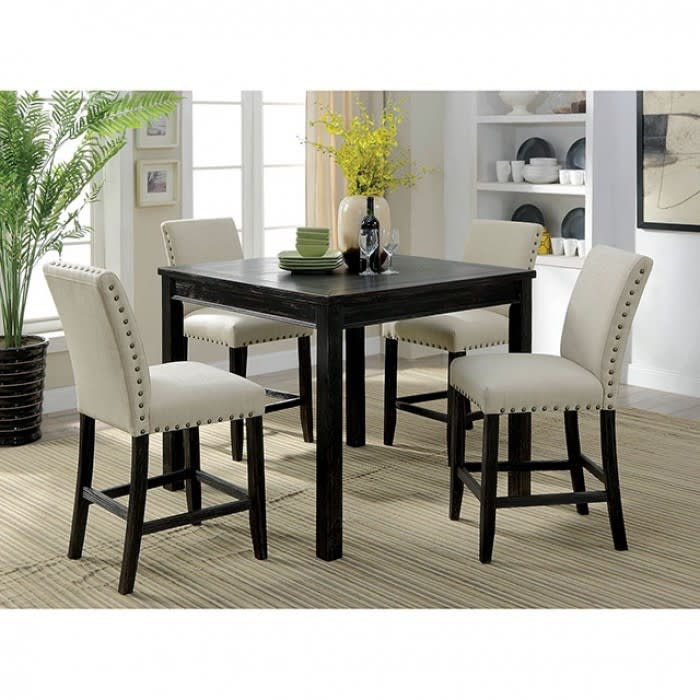 Kristie 5 Piece Counter Height Dining Set by Furniture of America - FOA-CM3314PT-5PK