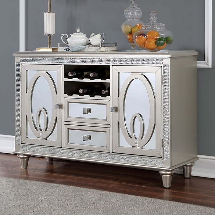 Cathalina Server in Silver Finish by Furniture of America - FOA-CM3541SV-SV