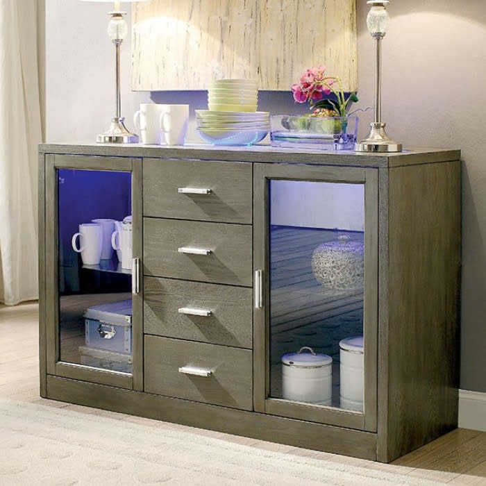 Luminar I Server by Furniture of America - FOA-CM3559GY-SV
