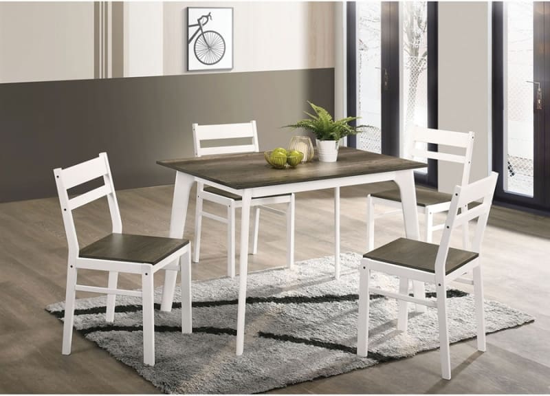 Debbie 5 Piece Dining Room Set in Gray/White Finish by Furniture of America - FOA-CM3714GY-T-5PK