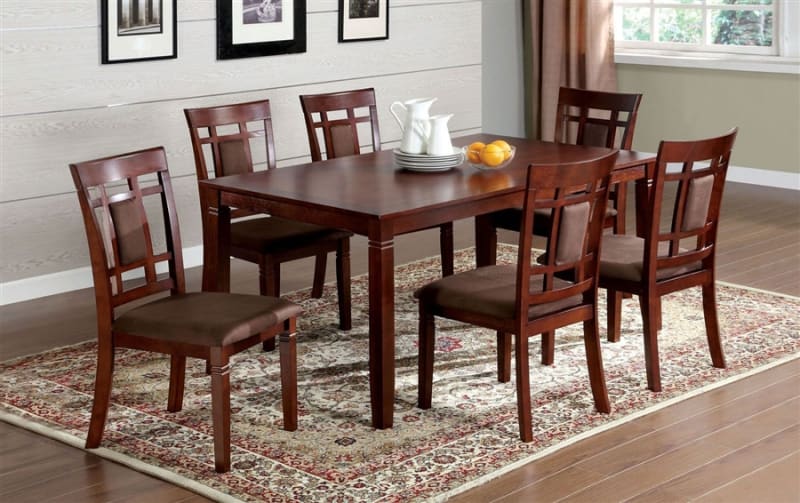 Montclair I 7 Piece Dining Room Set in Dark Cherry Finish by Furniture of America - FOA-CM3930T