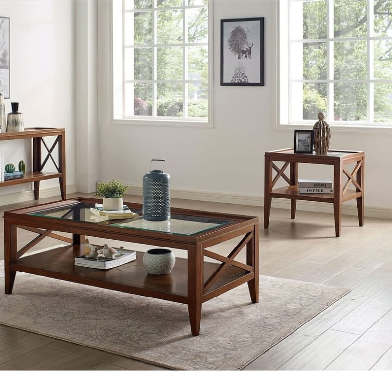 Izar 2 Piece Occasional Table Set in Dark Oak Finish by Furniture