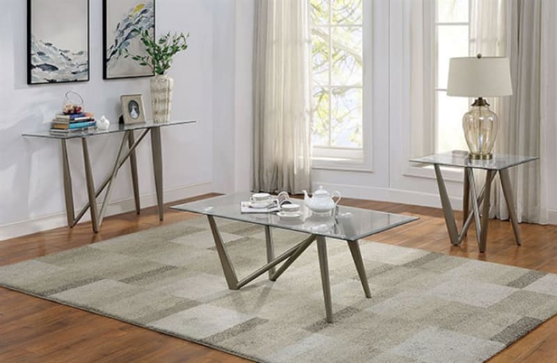 Wohlen 2 Piece Occasional Table Set in Champagne by Furniture of America - FOA-CM4510-2PK