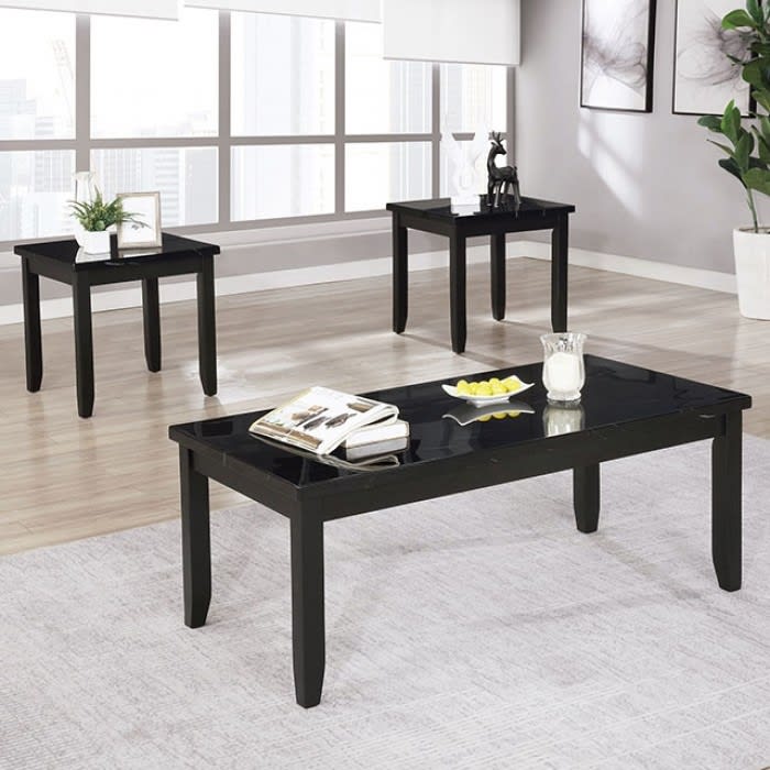 Lodivea 3 Piece Occasional Table Set in Black by Furniture of America - FOA-CM4544BK-3PK