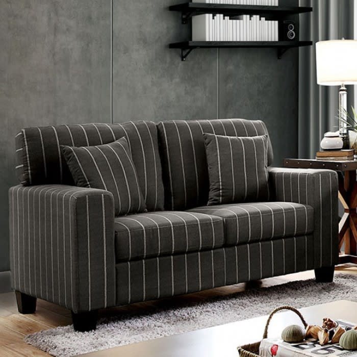 Pingree Love&nbsp;Seat&nbsp;in&nbsp;Dark Gray&nbsp;by&nbsp;Furniture&nbsp;of&nbsp;America&nbsp;- FOA-CM6034-LV