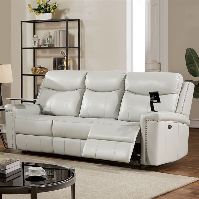 Florine Power Sofa in Light Gray Finish by Furniture of America - FOA-CM6252LG-SF-PM