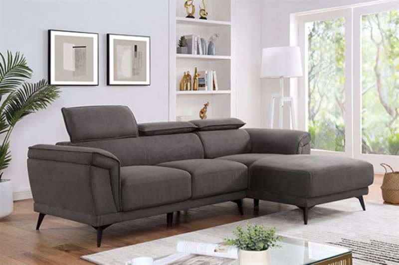 Napanee Sectional Sofa in Dark Gray Finish by Furniture of America - FOA-CM6254GY