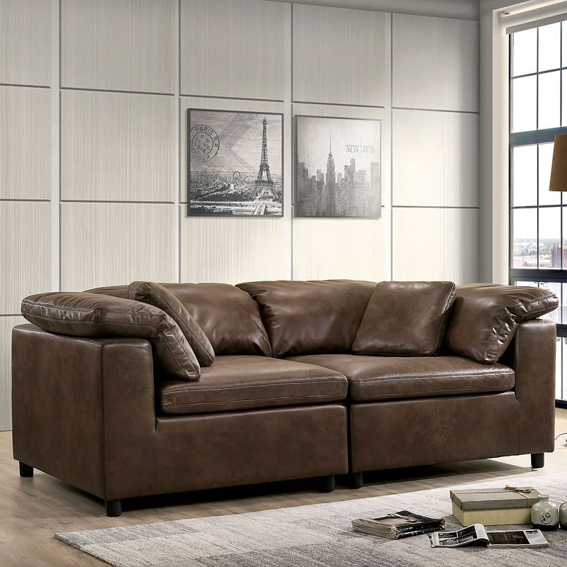 Tamera Love Seat in Brown by Furniture of America - FOA-CM6472-LV