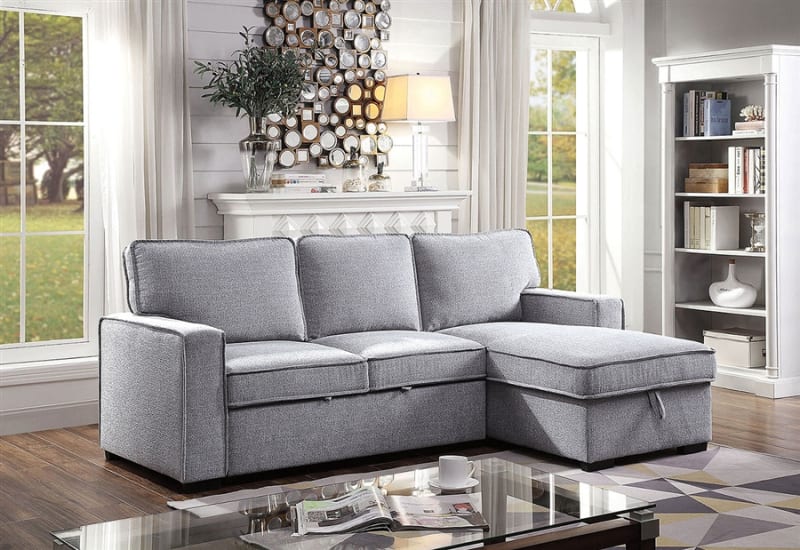 Ines Sectional Sofa in Gray by Furniture of America - FOA-CM6964-SEC