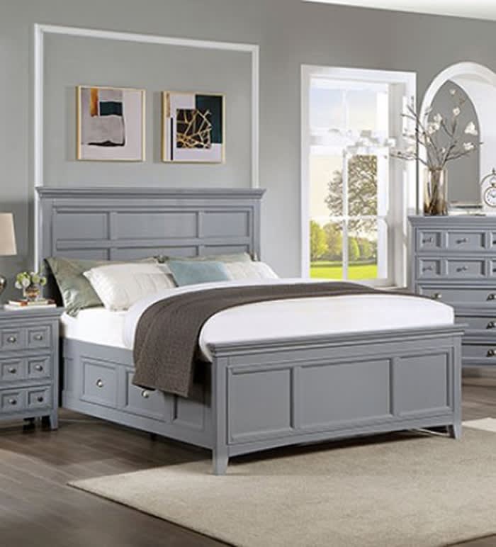 Castlile Bed in Gray Finish by Furniture of America - FOA-CM7413GY-B