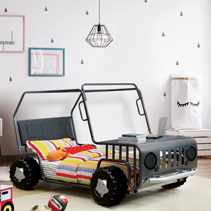 Trekker Twin Bed in Gun Metal Finish by Furniture of America - FOA-CM7766-B