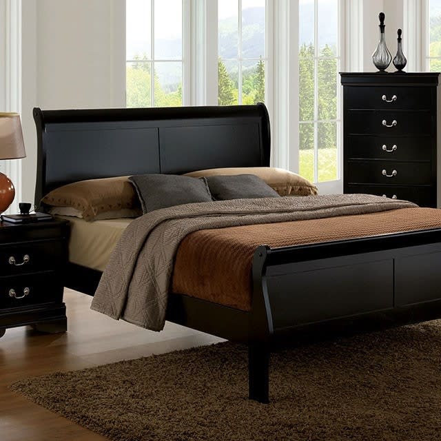Louis Philippe III Bed by Furniture of America - FOA-CM7866BK-B