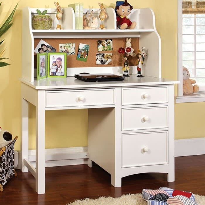 Omnus Executive Home Office Desk in White Finish by Furniture of America - FOA-CM7905WH-DK