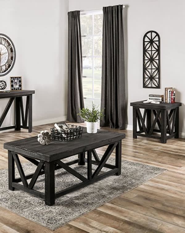 Halton Hills 2 Piece Occasional Table Set in Charcoal Finish by Furniture of America - FOA-EM4001DG-2PK