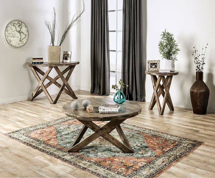 Culver 2 Piece Occasional Table Set in Ash Brown Finish by Furniture of America - FOA-EM4003BR-2PK