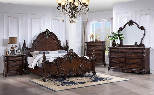 Francione 6 Piece Bedroom Set in Dark Cherry Finish by Furniture of America - FOA-FM7638CH