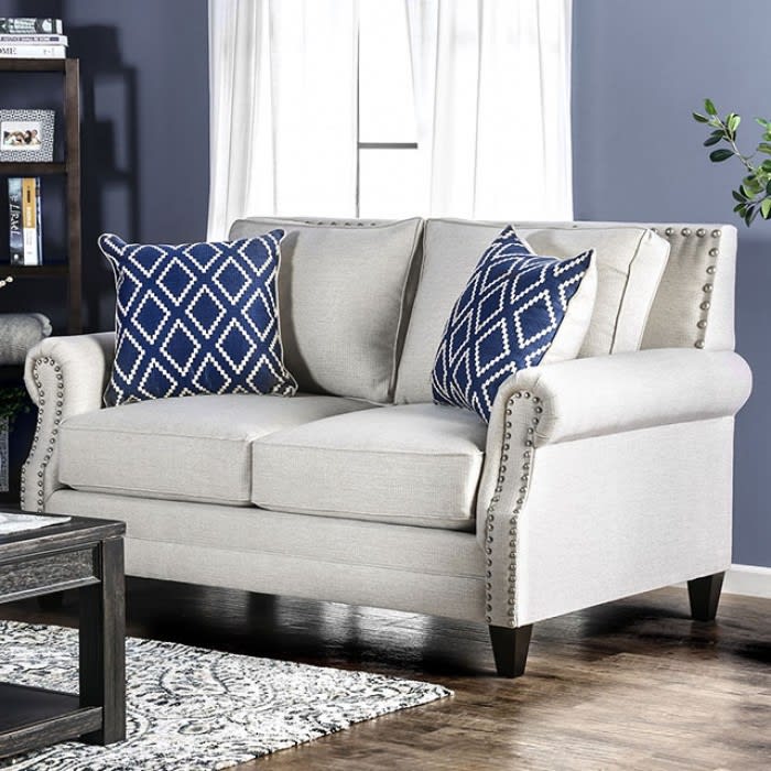Giovanni Love Seat in Ivory by Furniture of America - FOA-SM2672-LV